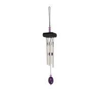 Wind Chime,Short Decorative Bell,Four Solid Aluminum Tubes, Wood Square Top,Suitable for Courtyard and Outdoor(Color1)