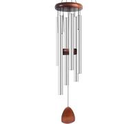 wind chime Suitable For Outdoor Garden Patio Decoration Classic Black Wind Chimes With Catcher As A Gift For Unisex Metal Windchimes Garden Décor(Silver)