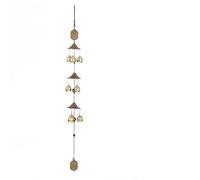 wind chime Three-layer Copper Alloy Wind Chimes Buddhist Pendant Chime Ornament Vintage Metal WindChimes Crafts Garden Décor(Indian)