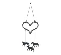 Wind Chimes - 27.6 x 9.8 x 7.5 inch Heart-Shaped Wind Chime, Love Galloping Ornaments Bell with 3 Horse Pendants | for Party Home Easter Festival Spring Bedroom Country Backyard Balcony Farm