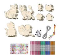 Wind Chimes Craft for Wind Chime Kit - 12 Wind Chimes Kit | Wooden Colouring Kit - Create Your Own Cat Nest Box, Unfinished Fish Bone Ornaments for