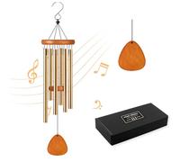 Wind Chimes for Garden Outdoor, Waterproof Aluminum Tubes Memorial Gift for Grandma, Nana, Mum, Sympathy Wind Chime for Dog Cat (Gold)