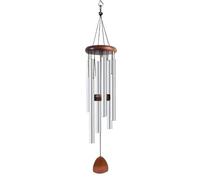 Wind Chimes For Garden Wind Chime 1Pc 6 Metal Tubes Courtyard Corridor Balcony Decor Retro Red Wood Aluminum Pipes Hang Tag(Color 02)