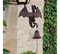 Wind Chimes for Outdoor Decor, Iron Gothic Dragon Design Windchime Hanging Bell Wall Sculpture for Garden Indoor Outdoor Yard Patio Deor