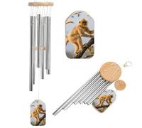Wind Chimes for Outdoor - Golden Snub-Nosed Monkey Deep Tone Aluminum Windchime for Garden Patio Decor, Memorial Sympathy Wind Chimes with Melodious Sound for Home Outdoor Decorations