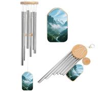 Wind Chimes for Outside, 20.5 Inches Large Aluminum Windchimes Outdoors Mountain Cyan Memorial Windchime Modern Outdoor Decor with Soothing Melodic Tones, Deep Tone Wind Chime