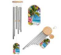 Wind Chimes for Outside, 20.5 Inches Large Aluminum Windchimes Outdoors Perfect Paradise Tropical Palm Tree Floral Memorial Windchime Modern Outdoor Decor with Soothing Melodic Tones, Deep Tone Wind C