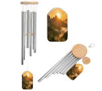 Wind Chimes for Outside, 20.5 Inches Large Aluminum Windchimes Outdoors Sun and Mountain Memorial Windchime Modern Outdoor Decor with Soothing Melodic Tones, Deep Tone Wind Chime