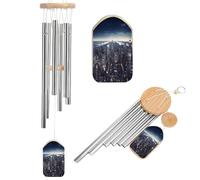Wind Chimes for Outside Aluminium,New York City Printed Soothing Melodic Memorial Windchimes,Sympathy Wind Chimes 20.5 Inches for Garden Patio Porch