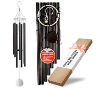 Wind Chimes for Outside and Inside - 44 inch - 528hz Solfeggio Healing Tones - Black