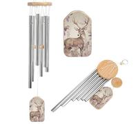 Wind Chimes for Outside Deer Birds with Flowers Aluminum Tube Wind Chime with 6 Tuned Tubes Large Memorial Wind Chimes Sympathy Wind-Chime for Outdoor Garden Patio Porch 20.5 Inch