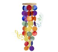 Wind Chimes for Outside - Handcrafted Rainbow Capiz Shells Windchime Coastal Style Decor for Indoor/Outdoors, Garden Decor, Great Gift for Women, Wind Chimes Lovers and More
