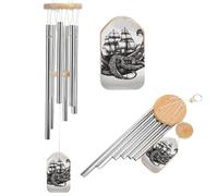 Wind Chimes for Outside Memorial Wind Chime with Catcher Black and White Octopus and Ship Decoration Windchime Deep Tone Outdoor Winds Bell for Patio Porch Garden Window Decor