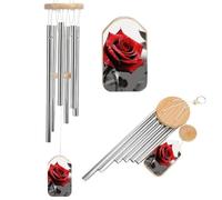Wind Chimes for Outside Memorial Wind Chime with Catcher Black and White Red Rose Decoration Windchime Deep Tone Outdoor Winds Bell for Patio Porch Garden Window Decor