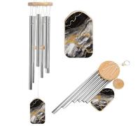 Wind Chimes for Outside Memorial Wind Chime with Catcher Black White Gold Foil Marble Decoration Windchime Deep Tone Outdoor Winds Bell for Patio Porch Garden Window Decor