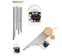 Wind Chimes for Outside Memorial Wind Chime with Catcher Cartoon Black White Sheep Decoration Windchime Deep Tone Outdoor Winds Bell for Patio Porch Garden Window Decor
