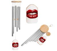 Wind Chimes for Outside Memorial Wind Chime with Catcher Cute Graphic Red Lips Decoration Windchime Deep Tone Outdoor Winds Bell for Patio Porch Garden Window Decor
