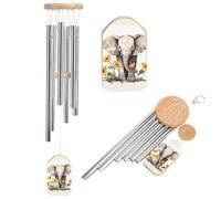 Wind Chimes for Outside Memorial Wind Chime with Catcher Elephant and Sunflower Decoration Windchime Deep Tone Outdoor Winds Bell for Patio Porch Garden Window Decor
