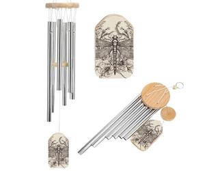 Wind Chimes for Outside Memorial Wind Chime with Catcher Hand Drawn Floral Dragonfly Decoration Windchime Deep Tone Outdoor Winds Bell for Patio Porch Garden Window Decor