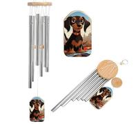 Wind Chimes for Outside Memorial Wind Chime with Catcher I Love My Dog Dachshunds Decoration Windchime Deep Tone Outdoor Winds Bell for Patio Porch Garden Window Decor