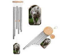 Wind Chimes for Outside Memorial Wind Chime with Catcher Majestic White Bengal Tiger Decoration Windchime Deep Tone Outdoor Winds Bell for Patio Porch Garden Window Decor