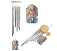 Wind Chimes for Outside Memorial Wind Chime with Catcher Mermaid Decoration Windchime Deep Tone Outdoor Winds Bell for Patio Porch Garden Window Decor