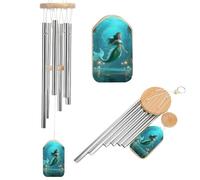 Wind Chimes for Outside Memorial Wind Chime with Catcher Mermaid in Underwater Palace Decoration Windchime Deep Tone Outdoor Winds Bell for Patio Porch Garden Window Decor