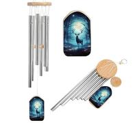 Wind Chimes for Outside Memorial Wind Chime with Catcher Moonlight Deer Decoration Windchime Deep Tone Outdoor Winds Bell for Patio Porch Garden Window Decor