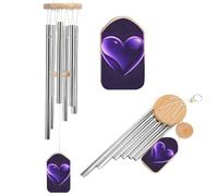 Wind Chimes for Outside Memorial Wind Chime with Catcher Purple Love Decoration Windchime Deep Tone Outdoor Winds Bell for Patio Porch Garden Window Decor