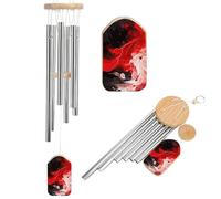 Wind Chimes for Outside Memorial Wind Chime with Catcher Red Black White Abstract Decoration Windchime Deep Tone Outdoor Winds Bell for Patio Porch Garden Window Decor