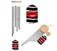 Wind Chimes for Outside Memorial Wind Chime with Catcher Red Lips Kiss Decoration Windchime Deep Tone Outdoor Winds Bell for Patio Porch Garden Window Decor