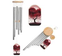 Wind Chimes for Outside Memorial Wind Chime with Catcher Red Love Heart Tree Decoration Windchime Deep Tone Outdoor Winds Bell for Patio Porch Garden Window Decor