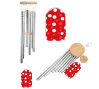 Wind Chimes for Outside Memorial Wind Chime with Catcher Red White Polka Dot Decoration Windchime Deep Tone Outdoor Winds Bell for Patio Porch Garden Window Decor