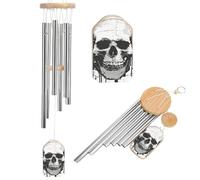 Wind Chimes for Outside Memorial Wind Chime with Catcher Simple Skull Graphic Decoration Windchime Deep Tone Outdoor Winds Bell for Patio Porch Garden Window Decor