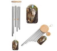 Wind Chimes for Outside Memorial Wind Chime with Catcher Squirrel in The Tree Decoration Windchime Deep Tone Outdoor Winds Bell for Patio Porch Garden Window Decor