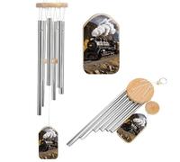 Wind Chimes for Outside Memorial Wind Chime with Catcher Steam Locomotive Train Decoration Windchime Deep Tone Outdoor Winds Bell for Patio Porch Garden Window Decor