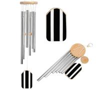 Wind Chimes for Outside Memorial Wind Chime with Catcher Stripes Black White Decoration Windchime Deep Tone Outdoor Winds Bell for Patio Porch Garden Window Decor