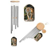 Wind Chimes for Outside Memorial Wind Chime with Catcher Tiger on A Boulder in The Jungle Decoration Windchime Deep Tone Outdoor Winds Bell for Patio Porch Garden Window Decor