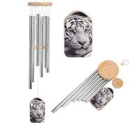 Wind Chimes for Outside Memorial Wind Chime with Catcher White Tiger Decoration Windchime Deep Tone Outdoor Winds Bell for Patio Porch Garden Window Decor