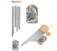 Wind Chimes for Outside Memorial Wind Chime with Catcher Winter White Owl Decoration Windchime Deep Tone Outdoor Winds Bell for Patio Porch Garden Window Decor