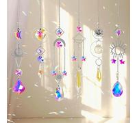 Wind Chimes for Outside, White Moon Sun Catcher Outdoor Garden Decor, Hanging Prisms Windchime for Yard Patio Balcony Wedding(B02 Silver)