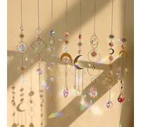 Wind Chimes for Outside, White Moon Sun Catcher Outdoor Garden Decor, Hanging Prisms Windchime for Yard Patio Balcony Wedding(D01 Gold)