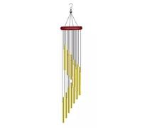 Wind Chimes Large Deep Tone Chapel Bells 12 Tubes Home Outdoor Garden Decor Length 59cm(Gold)