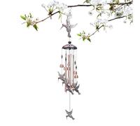 Wind Chimes Metal Wind Chimes with Memorial Bell Garden Ornament Rustproof Decorative Music Box for Yard, Balcony, Bedroom, Home, Garden, Landscaping, Spaces and