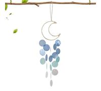Wind Chimes | Moon Style Seashell Wind Chimes | Boho Windchimes | Sea Wind Chimes | Blue Shells Moon Wind Chime | Seashell Windchime for Home and Wall Decorations