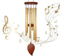 Wind Chimes Outdoor, Quality Pine Wood and Aluminum Tubes Wind Chimes with Harmonious Melody Tone, 32Inch Memorial Wind Chimes for Relaxation, Grace.Home Décor for Patio, Garden or Indoor, 6 Tubes
