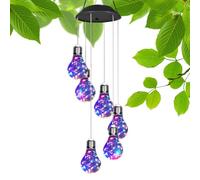Wind Chimes Solar Powered Lights | Outdoor Decoration Mobile Light - Wishing Bottle Shape LED Changing Color Waterproof Lights For Home Party Yard Garden Christmas Decoration