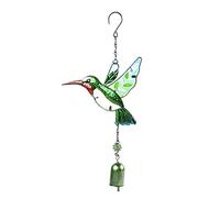 Wind Chimes, Wind Chimes for Garden,Hummingbird Wind Chime for Patio Hanging Decoration,Bird Wind Chime Outdoor Porch Balcony Creative Hanging Decoration (35x18x5cm) (Green Bird Bell)