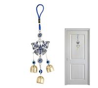 Wind Chimes with Bells,Butterfly Wind Chimes, Evil Eye Wind Chime Blue Evil Eye Hanging Pendant Car Charm Ornament, for Car Kitchen Home Garden
