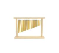 Wind Chimes with Stand 20 Tone Wind Chime Solid Aluminum Tube Wooden Desktop Table Single Row Percussion Instrument with Drumsticks(Golden)
